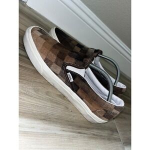 Vans Classic Slip-On Checkerboard Sweater Brown Men's Size 11